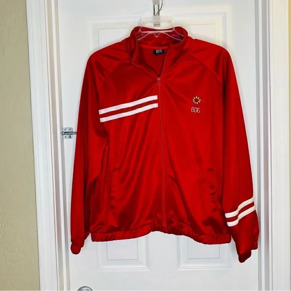 Bdg Elle Zip-front Jacket In Red Size Extra Large - Picture 2 of 12